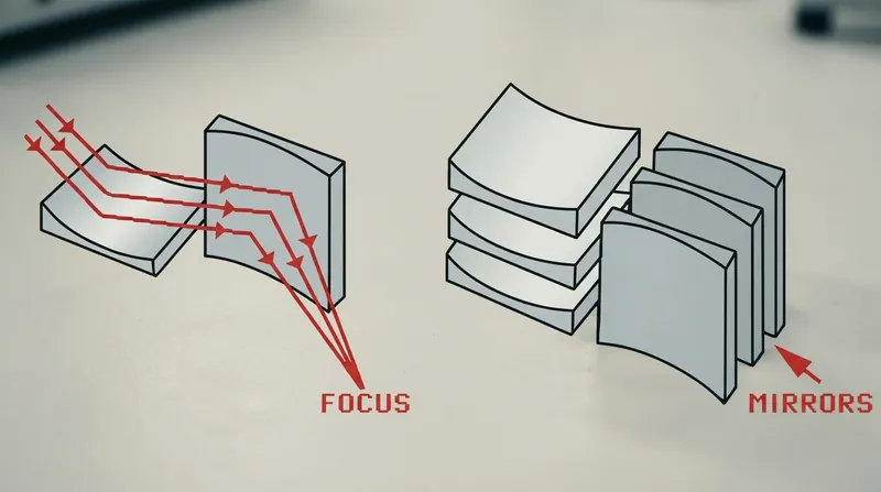 Advanced Kirkpatrick-Baez optical systems use grazing-incidence mirrors to focus X-rays without absorbing them.