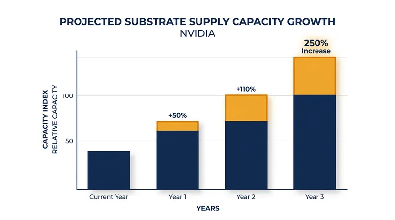 Nvidia aims to increase its total substrate supply by 250 percent by 2028.