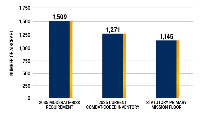 The new 2035 requirement demands an addition of more than 200 airframes to the current operational inventory.