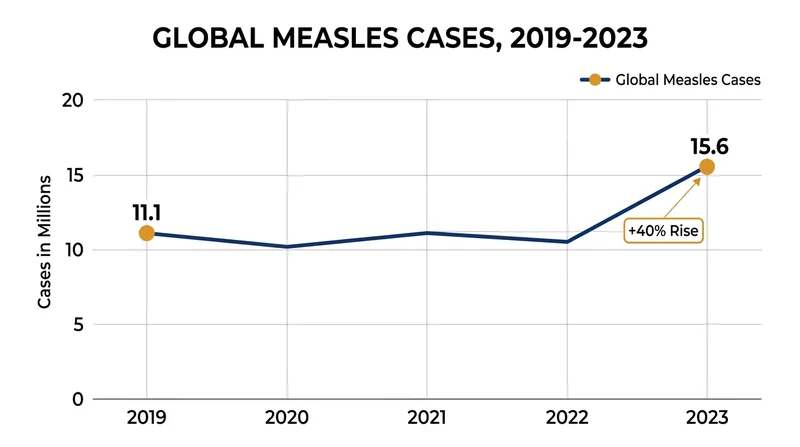 Global measles cases surged by 40 percent between 2019 and 2023.
