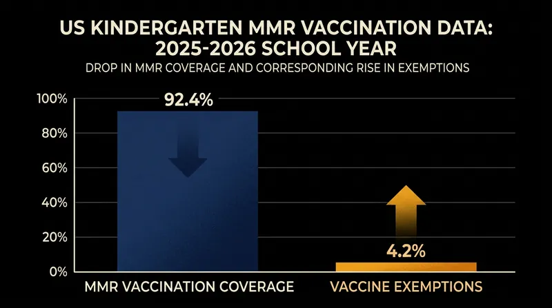Rising vaccine exemptions have pushed US kindergarten coverage below the herd immunity threshold.