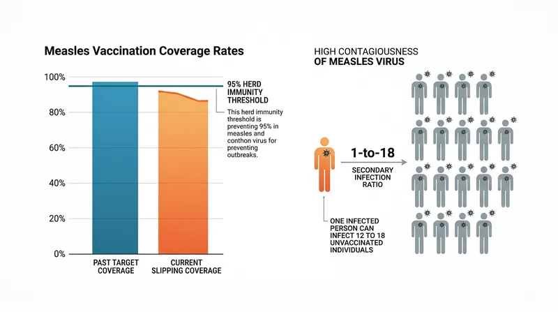 Measles requires a 95 percent vaccination threshold to prevent community outbreaks.