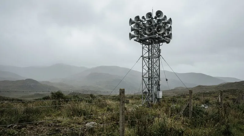 Illustration: Border broadcasts typically feature a mix of propaganda, news, and high-decibel interference noise.
