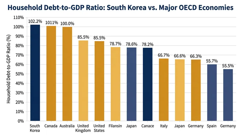 South Korea holds one of the highest household debt-to-GDP ratios in the developed world.