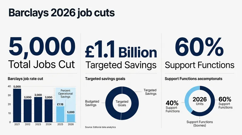 The bank expects the workforce reductions to generate £1.1 billion in structural savings during 2027.