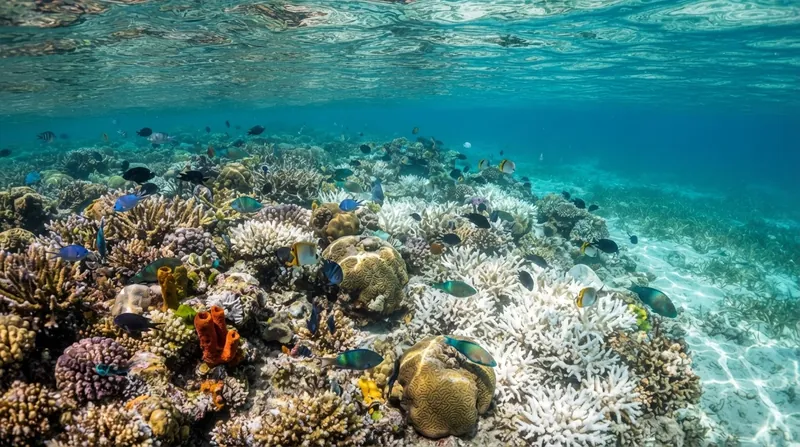 Illustration: Researchers measure the structural integrity and functional capacity of reef ecosystems to determine their Red List status.