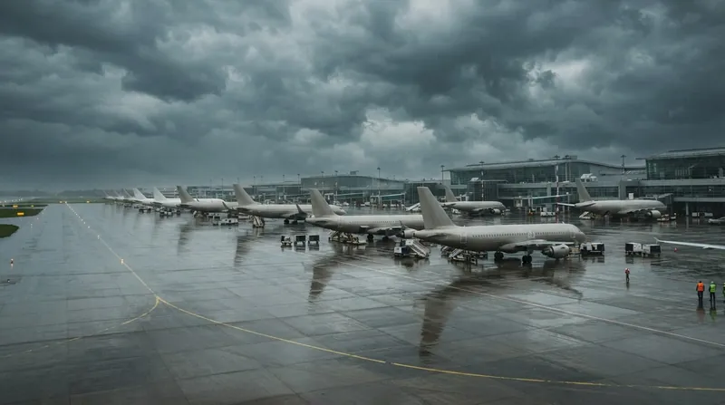 Illustration: Airlines preemptively grounded more than 100 regional flights to avoid stranding aircraft in vulnerable transit hubs.