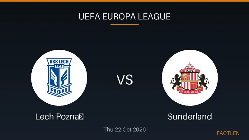 The illuminated Enea Stadion in Poznań, Poland, ready for a nighttime European football match.
