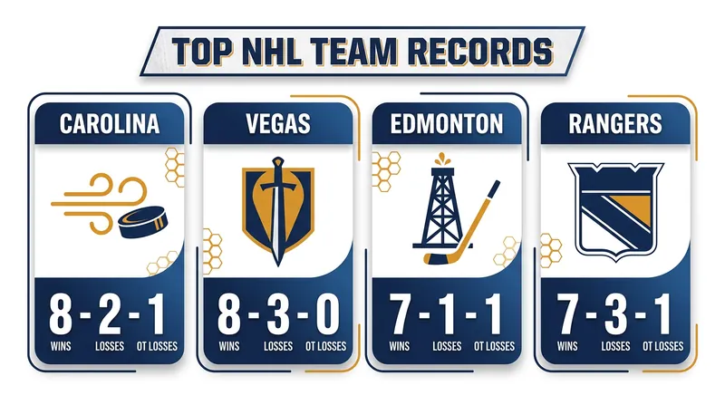 Early season records for the NHL's top contenders.