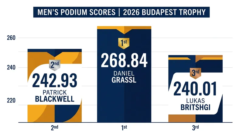 Men's Final Standings at the 2026 CS Budapest Trophy.