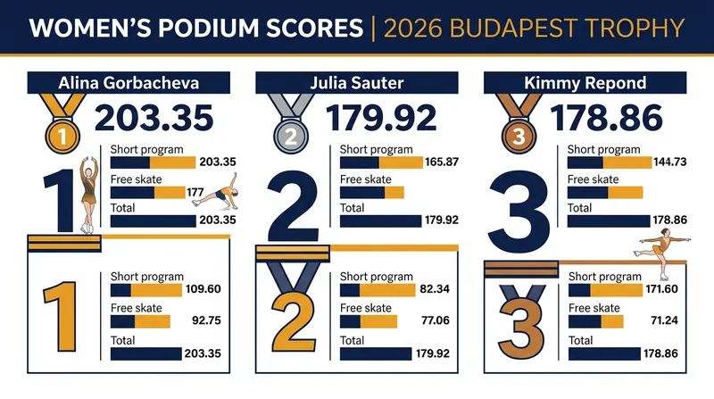 Women's Final Standings at the 2026 CS Budapest Trophy.