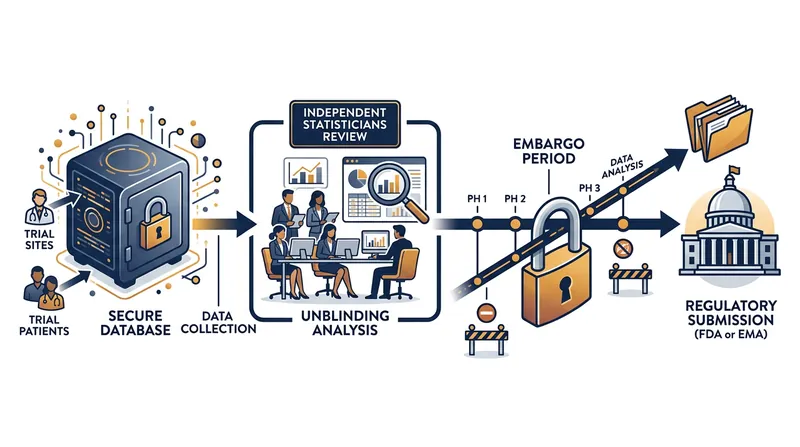 Clinical trial embargoes are designed to protect study blinding and ensure simultaneous information release.