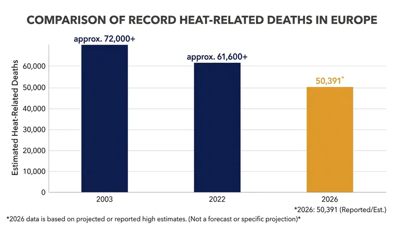The 2026 summer death toll significantly surpassed the previous records set in 2003 and 2022.