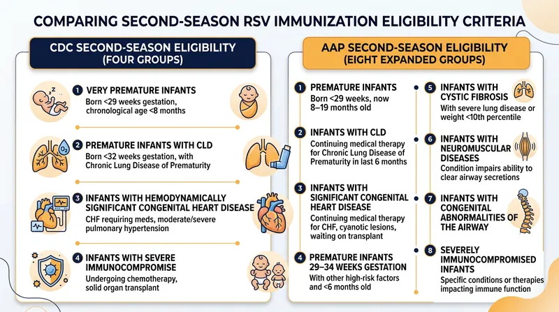 The American Academy of Pediatrics recently expanded its eligibility criteria beyond the CDC's initial four high-risk groups.