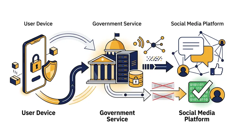 The state-backed token system confirms a user's age without transmitting their name or date of birth to the platform.