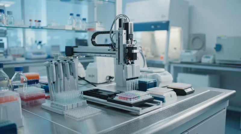 Illustration: The startup's robots are designed to handle the unpredictable nature of biological samples using computer vision.