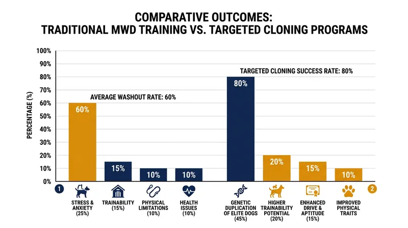 By starting with proven genetics, Warhound hopes to drastically reduce the high failure rate inherent in traditional canine training programs.