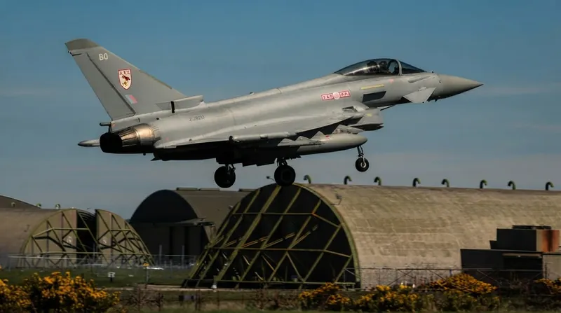 The RAF Typhoons simulated the escort and defense of the French strike aircraft.