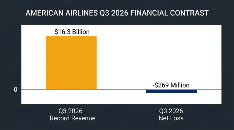 Record revenue in the third quarter was not enough to prevent a net loss for American Airlines.