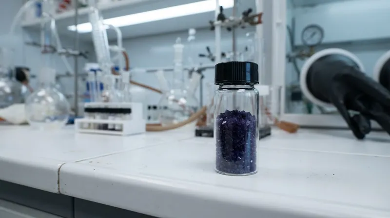 Illustration: The uranocenium crystals proved to be completely stable at room temperature when handled in the correct solvent.