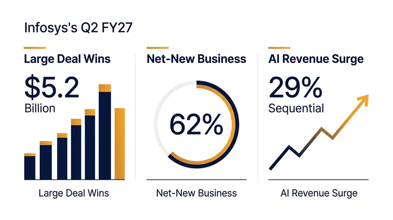 Artificial intelligence revenue and net-new business emerged as key growth engines during the quarter.