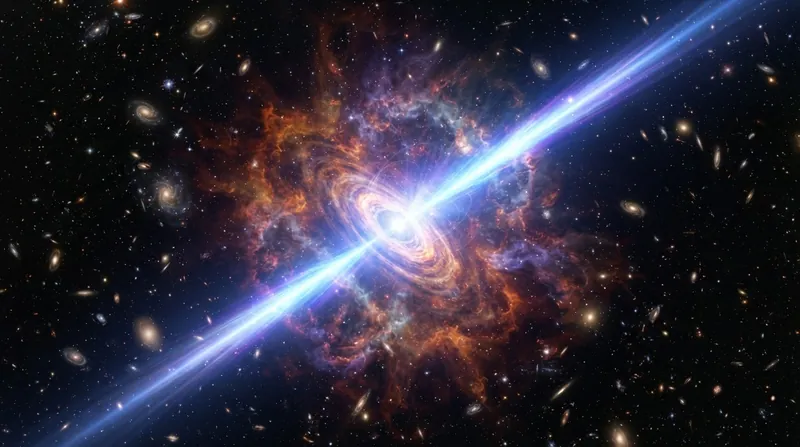 Illustration: Over its operational life, Swift detected more than 2,000 gamma-ray bursts, the most powerful explosions in the universe.