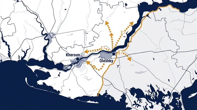 Oleshky is situated on the eastern bank of the Dnieper River, a heavily contested sector of the front line.