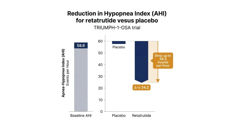 Retatrutide significantly reduced the frequency of breathing disruptions in patients without type 2 diabetes.
