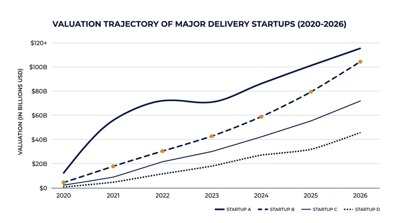 Delivery platform valuations have seen significant corrections since their pandemic-era peaks.