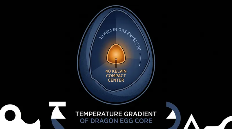 A sharp temperature gradient exists between the 40 Kelvin core and the 10 Kelvin surrounding envelope.