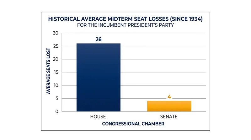 Historically, the incumbent president's party faces significant legislative losses during midterm elections.