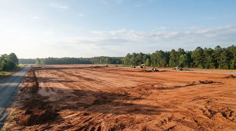 Illustration: Georgia has systematically courted automotive capital by pre-clearing massive industrial sites for immediate development.