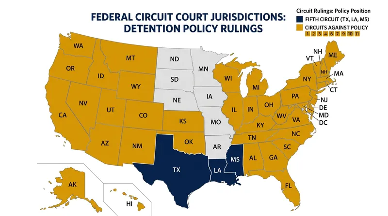 The Fifth Circuit's ruling creates a stark geographic divide in how immigration detention is handled.