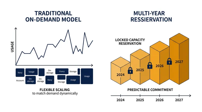 Enterprise customers have abandoned on-demand purchasing in favor of locking in multi-year hardware reservations.