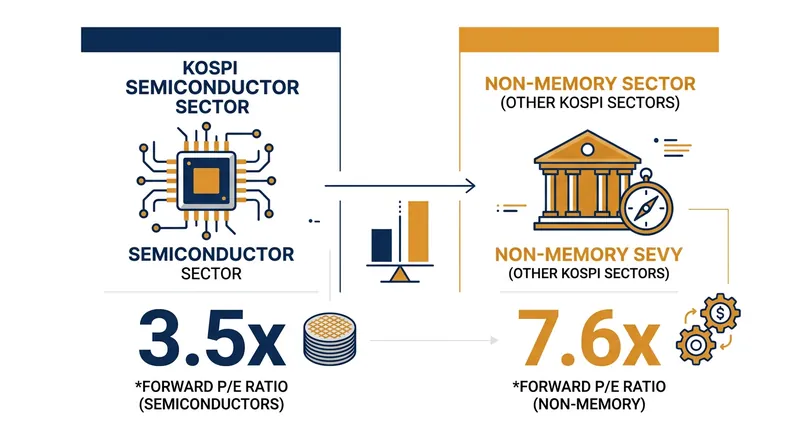 Valuations outside the memory chip sector have shown more resilience compared to the broader index.