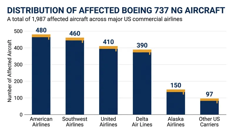 The directive affects a massive cross-section of the US commercial fleet, targeting 1,987 airframes.