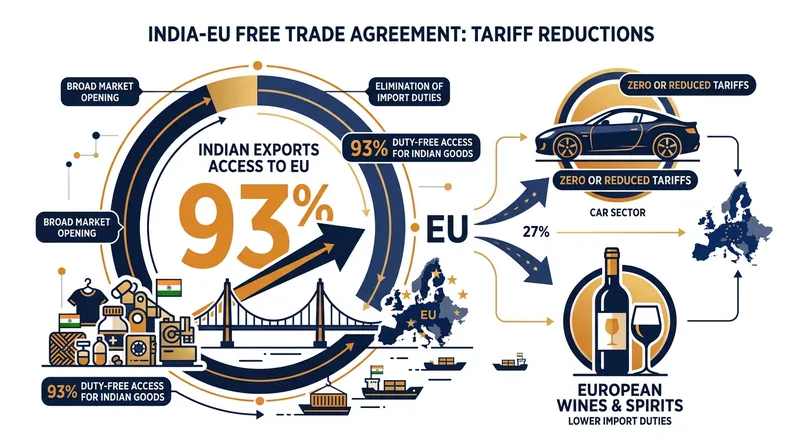 The agreement will eliminate tariffs on the vast majority of Indian shipments to the 27-nation bloc.