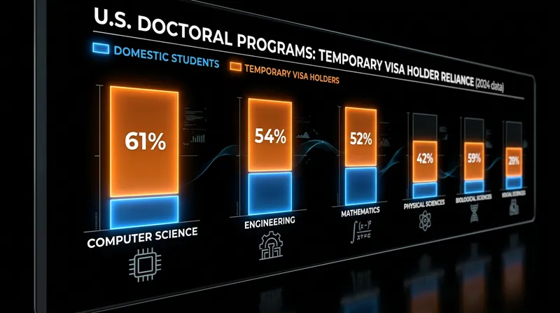 Temporary visa holders now earn the majority of U.S. doctoral degrees in critical technology fields.