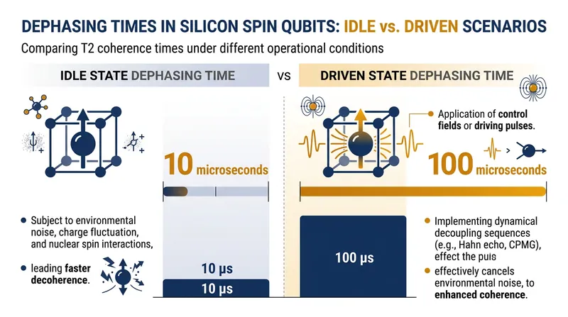 Idle silicon spin qubits lose their quantum state significantly faster than driven qubits, necessitating simultaneous parallel operations.