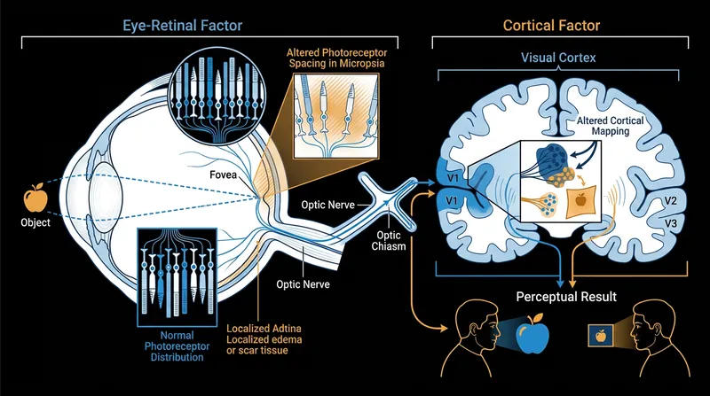 Micropsia can stem from physical swelling in the macula or, as in the case of L. asiatica, direct chemical alteration of the visual cortex.