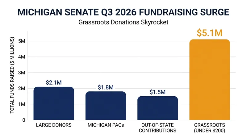Campaign fundraising totals for the Michigan Senate race reflect intense national interest.