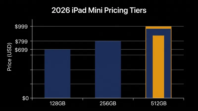 Pricing structure for the Wi-Fi configurations of the new iPad mini.