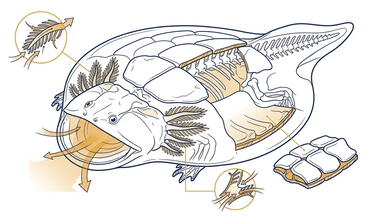 The creature's dense bony armor prevented fatal moisture loss in the high-salinity ocean environment.