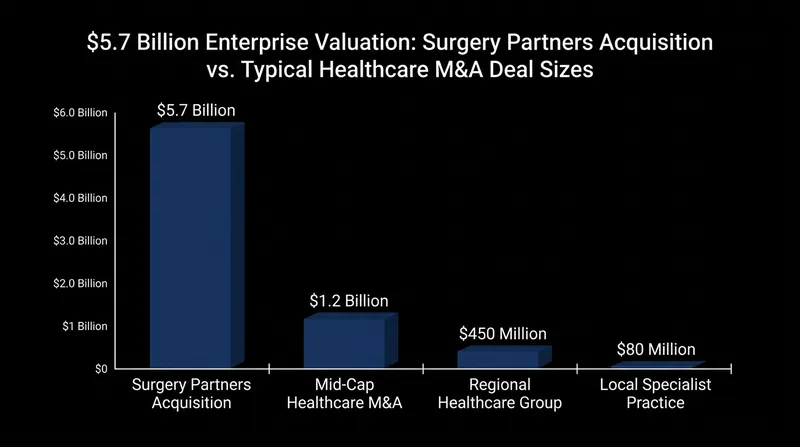 The $5.7 billion enterprise valuation represents a significant premium for the outpatient surgery operator.