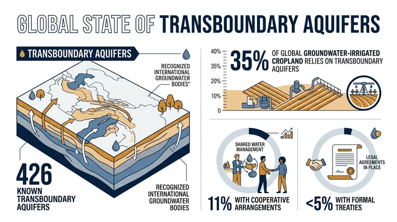 Despite supplying 35 percent of global groundwater-irrigated cropland, very few shared aquifers are governed by formal treaties.