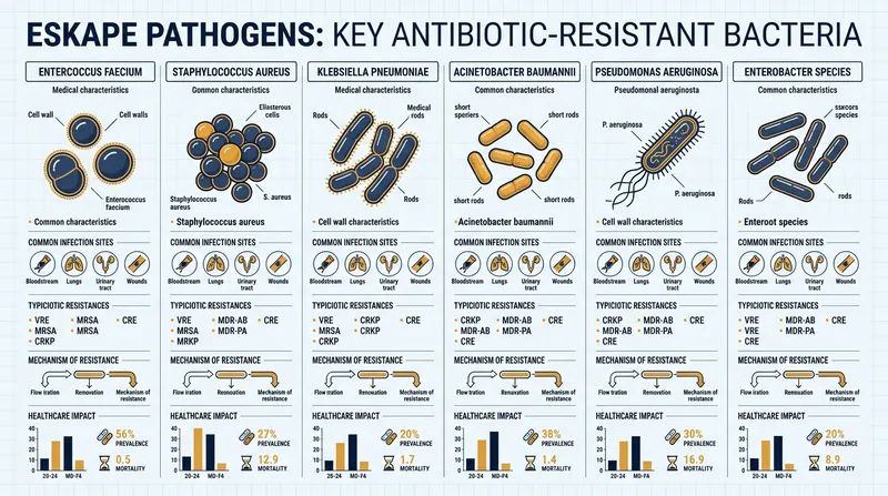 The ESKAPE group comprises six highly virulent bacteria known for evading standard antibiotics.