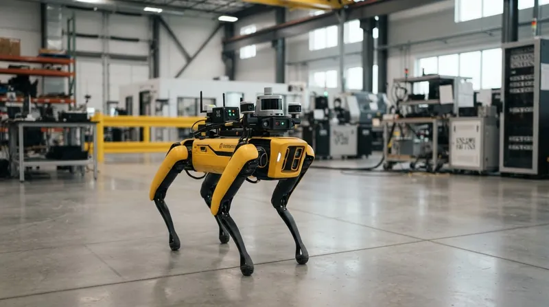 Illustration: The modified Cerberus units are equipped with thermal cameras and toxic gas sensors for hazardous inspections.