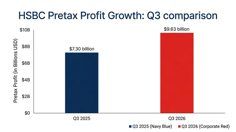 HSBC's pretax profit jumped 32% year-over-year, driven by resilient net interest income.