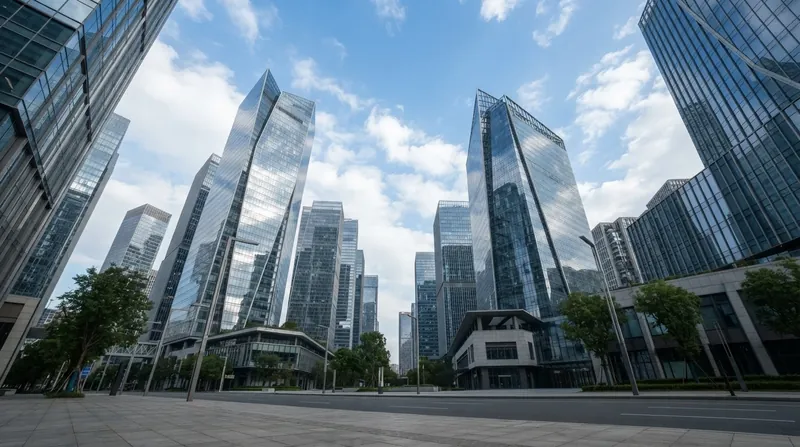 The exterior of a modern HSBC corporate headquarters building with glass architecture.