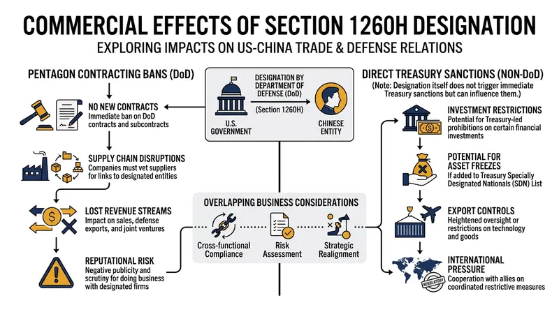 Section 1260H acts as a contracting ban rather than a direct financial sanction.